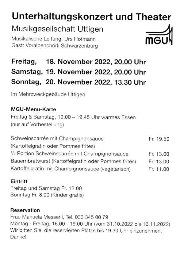 2022.11.18 Flyer Unterhaltungskonzert und Theater